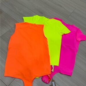 SKIMS Neon Bodysuit Trio - Orange, Yellow, Pink